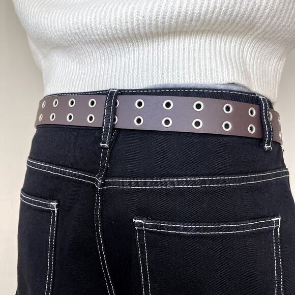 Y2k 2000s vintage brown & silver studded goth emo belt - Picture 5 of 6